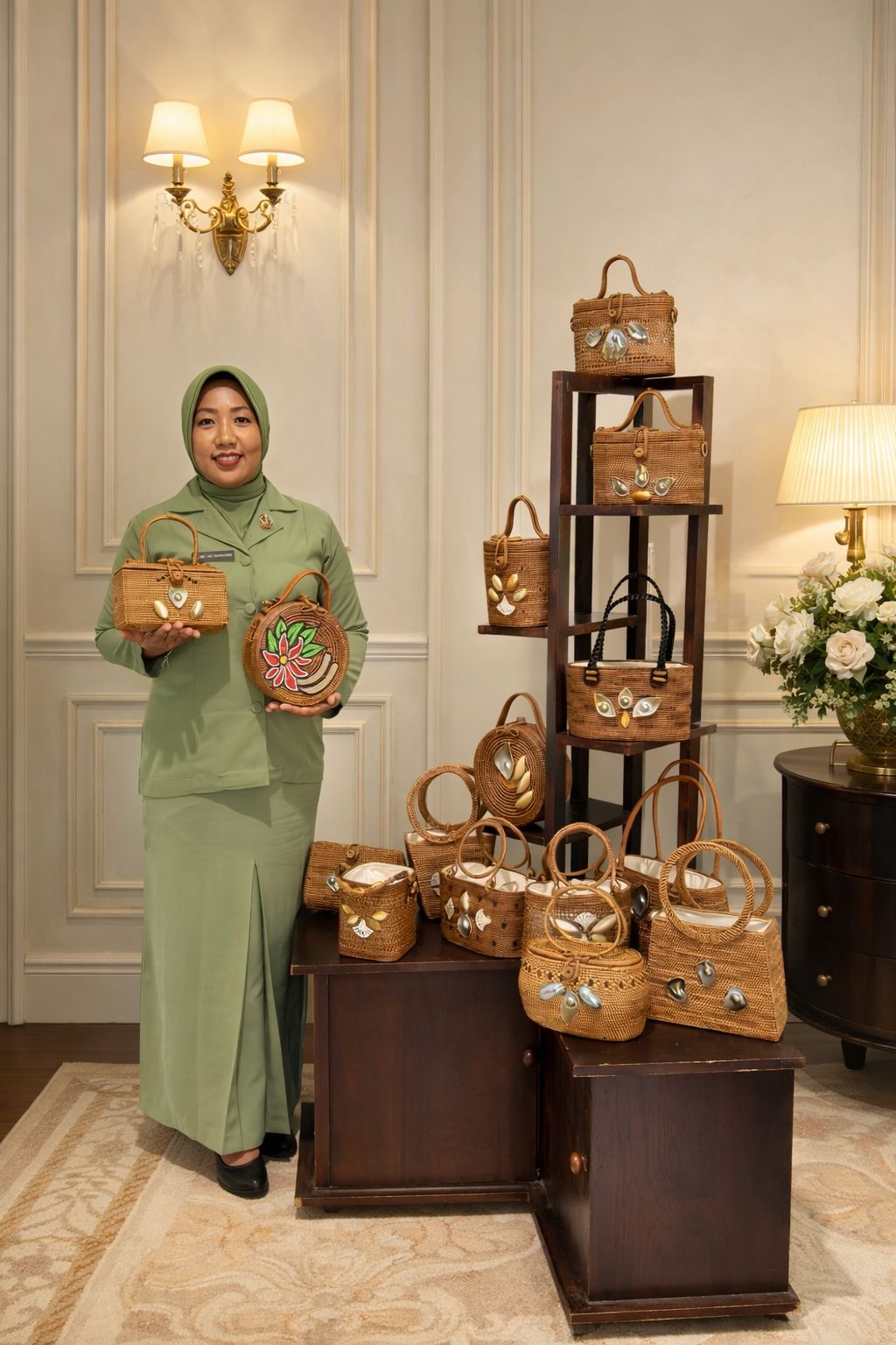 Dari Anyaman Desa ke Sorotan Dunia, Harmoni Tas Ketak Lombok Bersinar di Persit Bisa 2 Balai Kartini