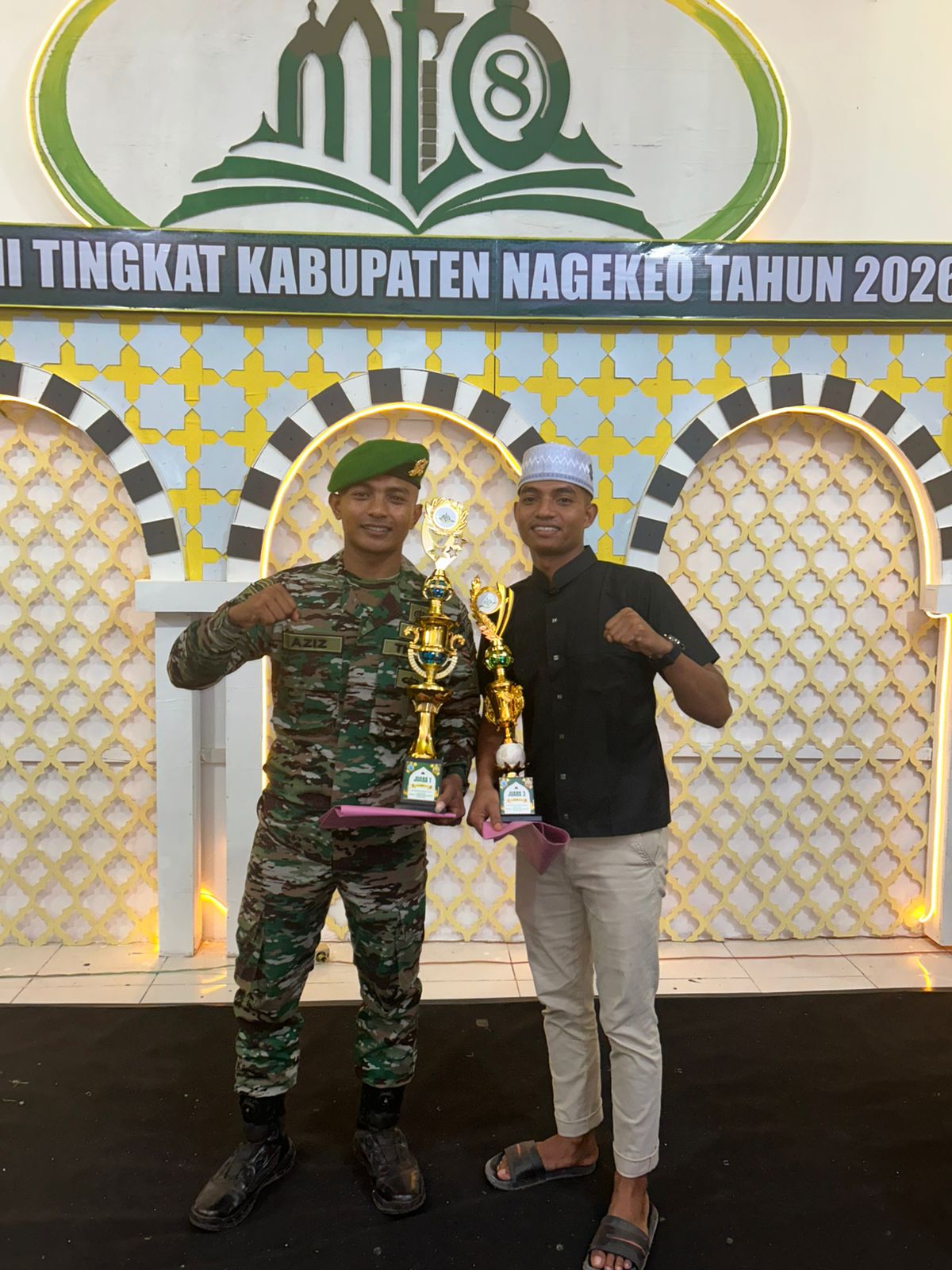 Dari Medan Tugas ke Mimbar Tilawah, Personel Yonif TP 834/WM Raih Juara di MTQ Nagekeo