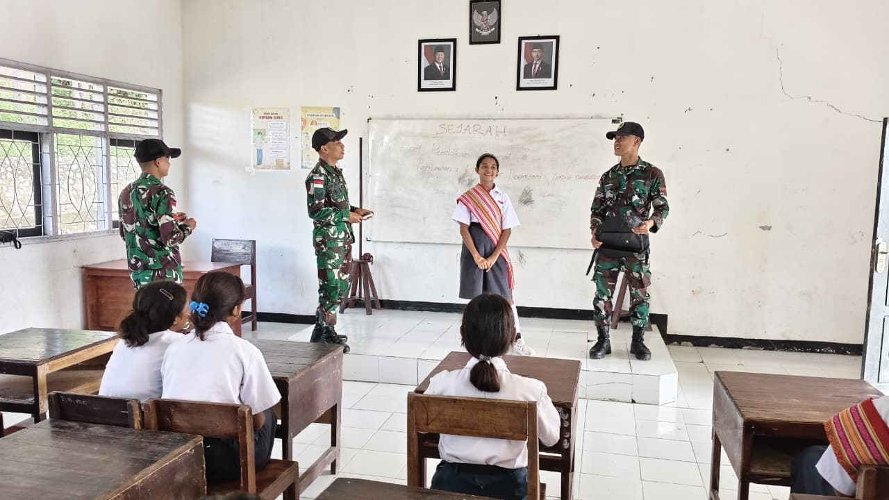 Dari Perbatasan untuk Negeri, Yonarmed 12 Kostrad Cerdaskan Anak Bangsa