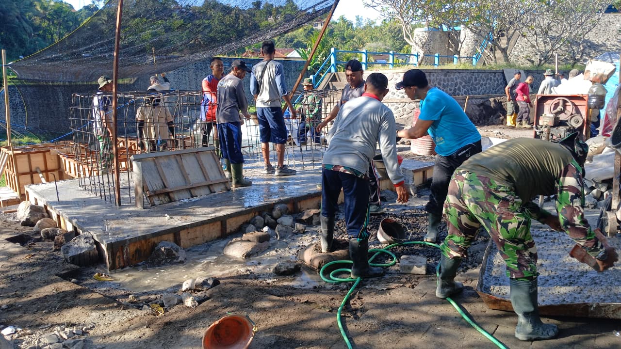 Pembangunan Jembatan Perintis Garuda di Seririt Capai 49 Persen,Kodim 1609/Buleleng Percepat Tahapan Pengecoran