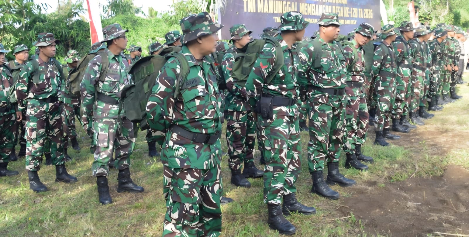 Satgas TMMD ke-128 Kodim 1623/Karangasem Laksanakan Gladi Bersih di Lapangan Alasngandang.