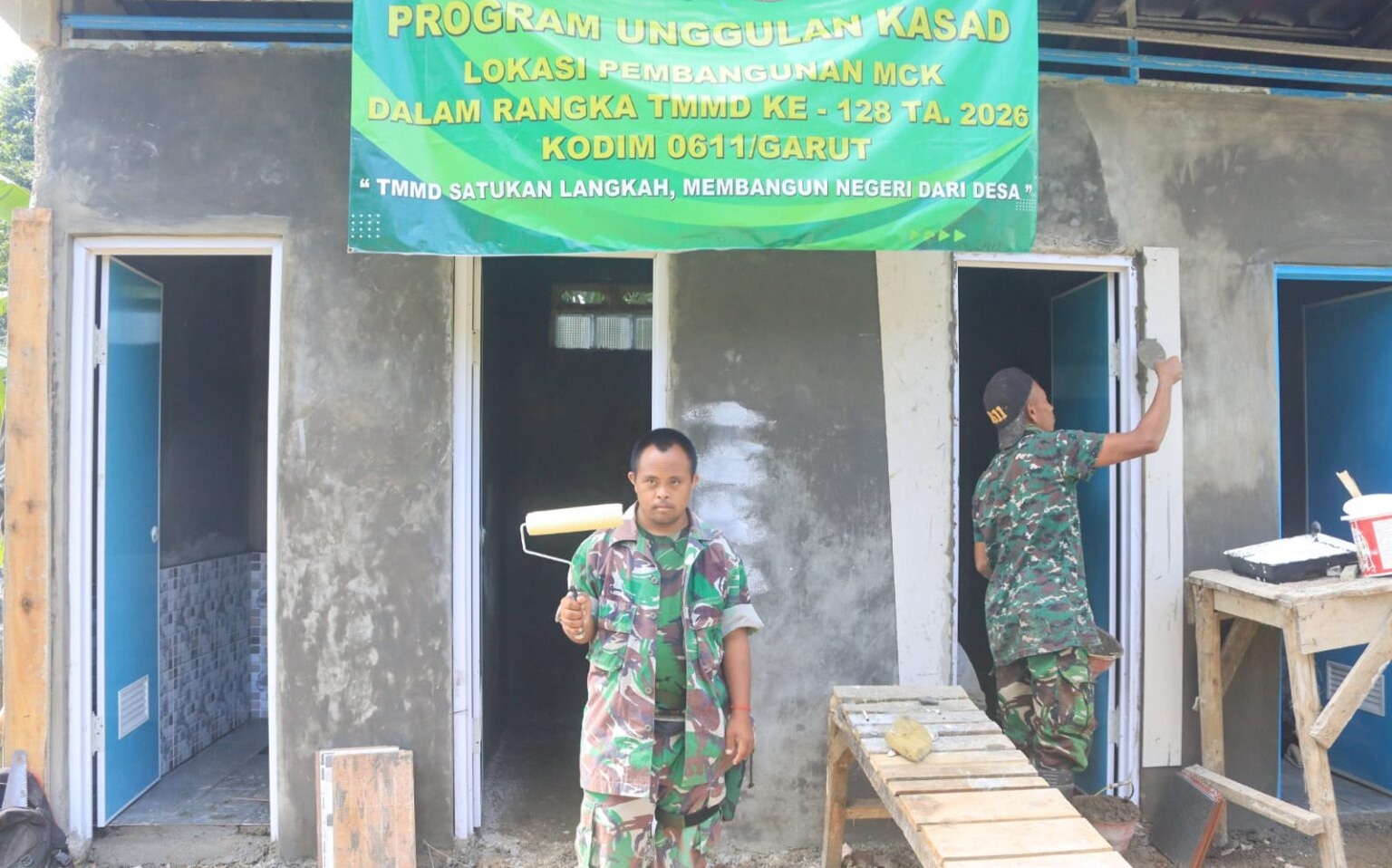 Ruli, Anak Berkebutuhan Khusus Yang Ikhlas Bantu Pembangunan MCK di TMMD Ke-128 Kodim 0611/Garut