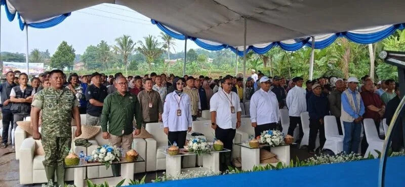 Pasi Ops Kodim 0622/Kab. Sukabumi Hadiri Gerakan Tanam Serempak 50.000 Hektare Dukung Swasembada Pangan Nasional