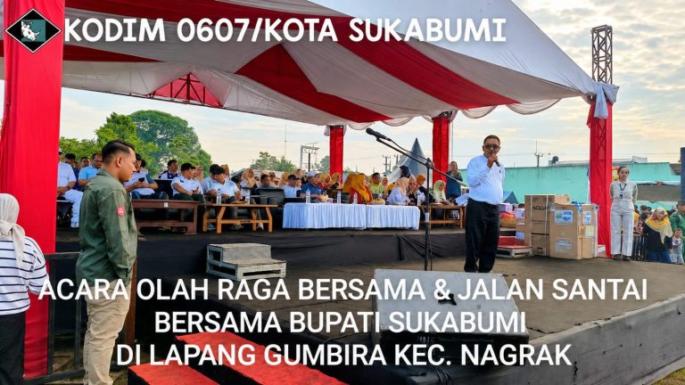 Semangat Kebersamaan Menggema di Nagrak, Bupati dan Dandim Sukabumi Jalan Santai Bersama Warga