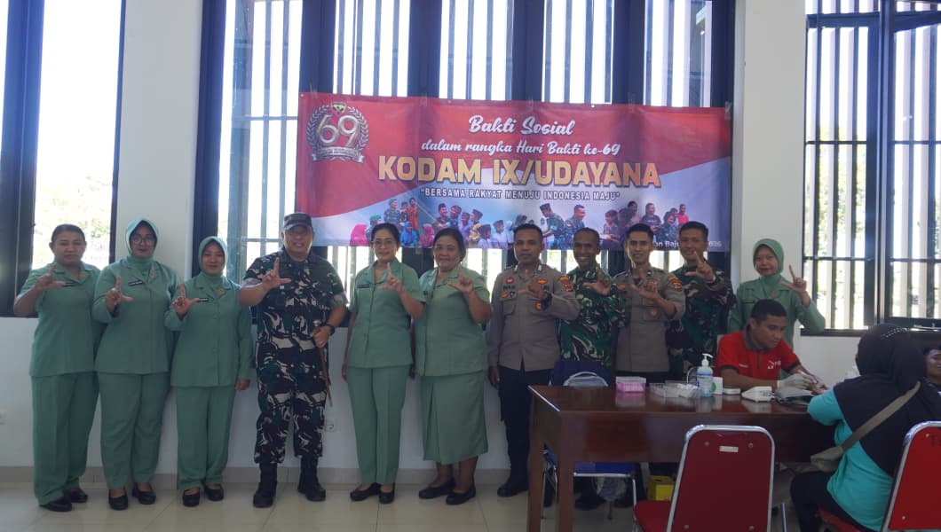 Semangat Kemanusiaan Warnai HUT ke-69 Kodam IX/Udayana, Kodim 1630/Mabar Gelar Donor Darah