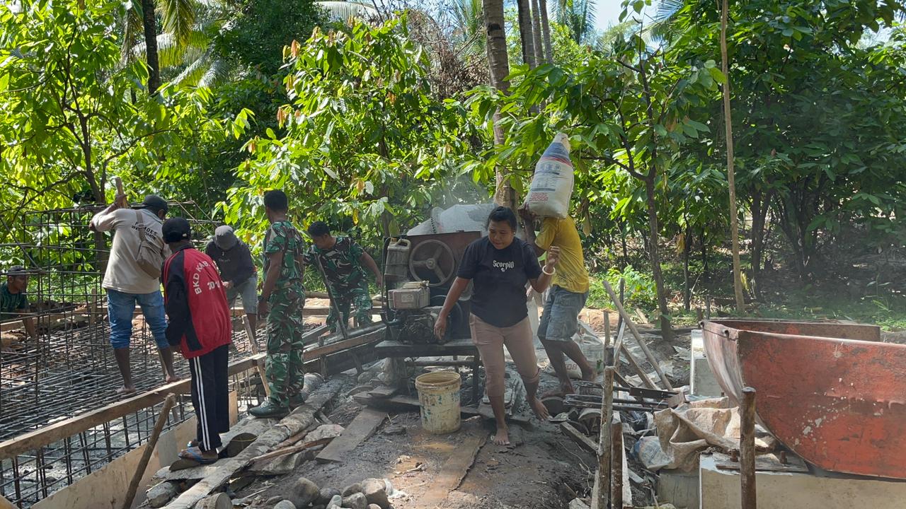 Kodim 1603/Sikka dan Masyarakat Bersatu, Pondasi Jembatan Gantung Perintis Garuda Di Kebut