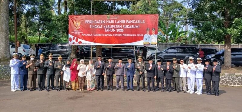 Kodim 0622/Kabupaten Sukabumi Bersama Forkopimda Kokohkan Semangat Persatuan pada Peringatan Hari Lahir Pancasila 2026