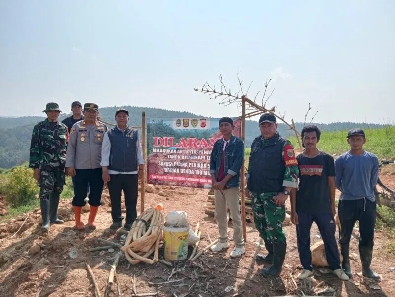 Danramil 2209/Lengkong Bersama Forkopimcam dan P2BK Tertibkan Aktivitas Penambangan Ilegal di HGU Perkebunan Nagawarna