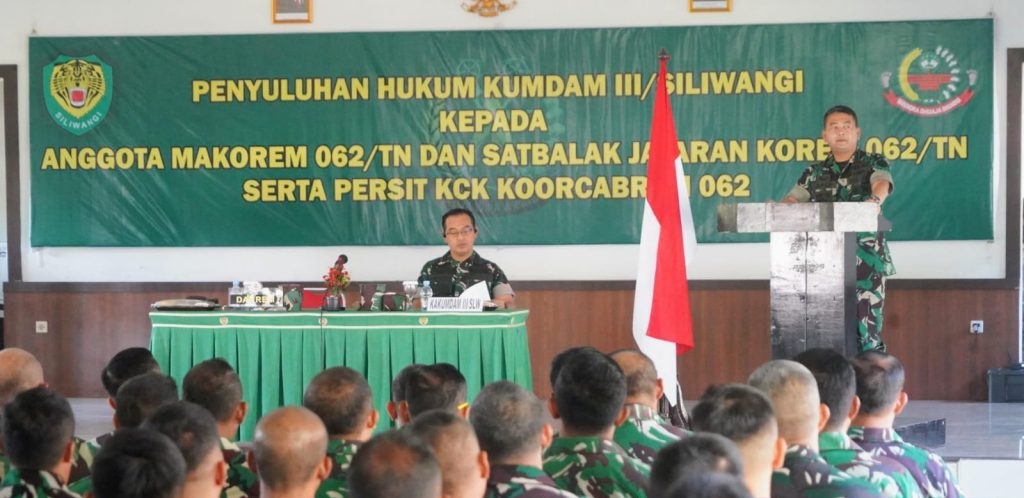Tingkatkan Kesadaran dan Kepatuhan Hukum: Kumdan III/Siliwangi Gelar Penyuluhan di Korem 062/Tn