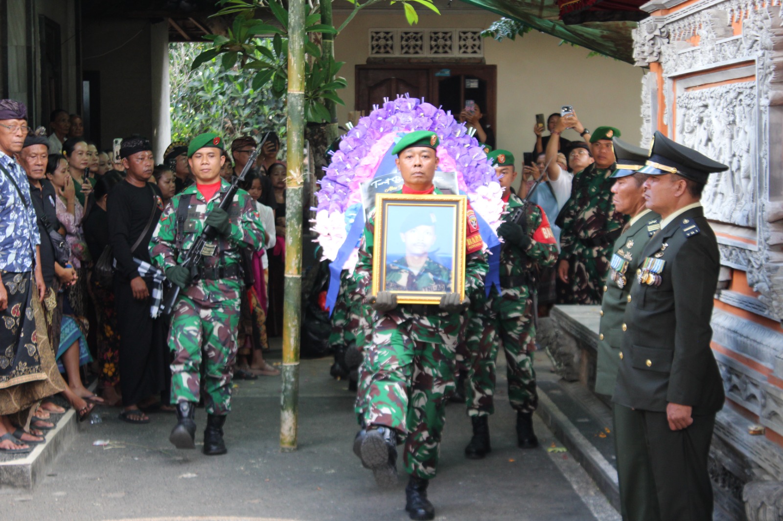 Haru dan Khidmat, Kodim 1616/Gianyar Gelar Upacara Perabuan Militer Serma (Purn) I Made Suwisna