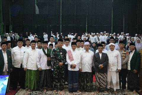 Dandim 0624/Kab. Bandung Sambut Kunker Menteri Agama RI di Ponpes Al-Falah Cicalengka