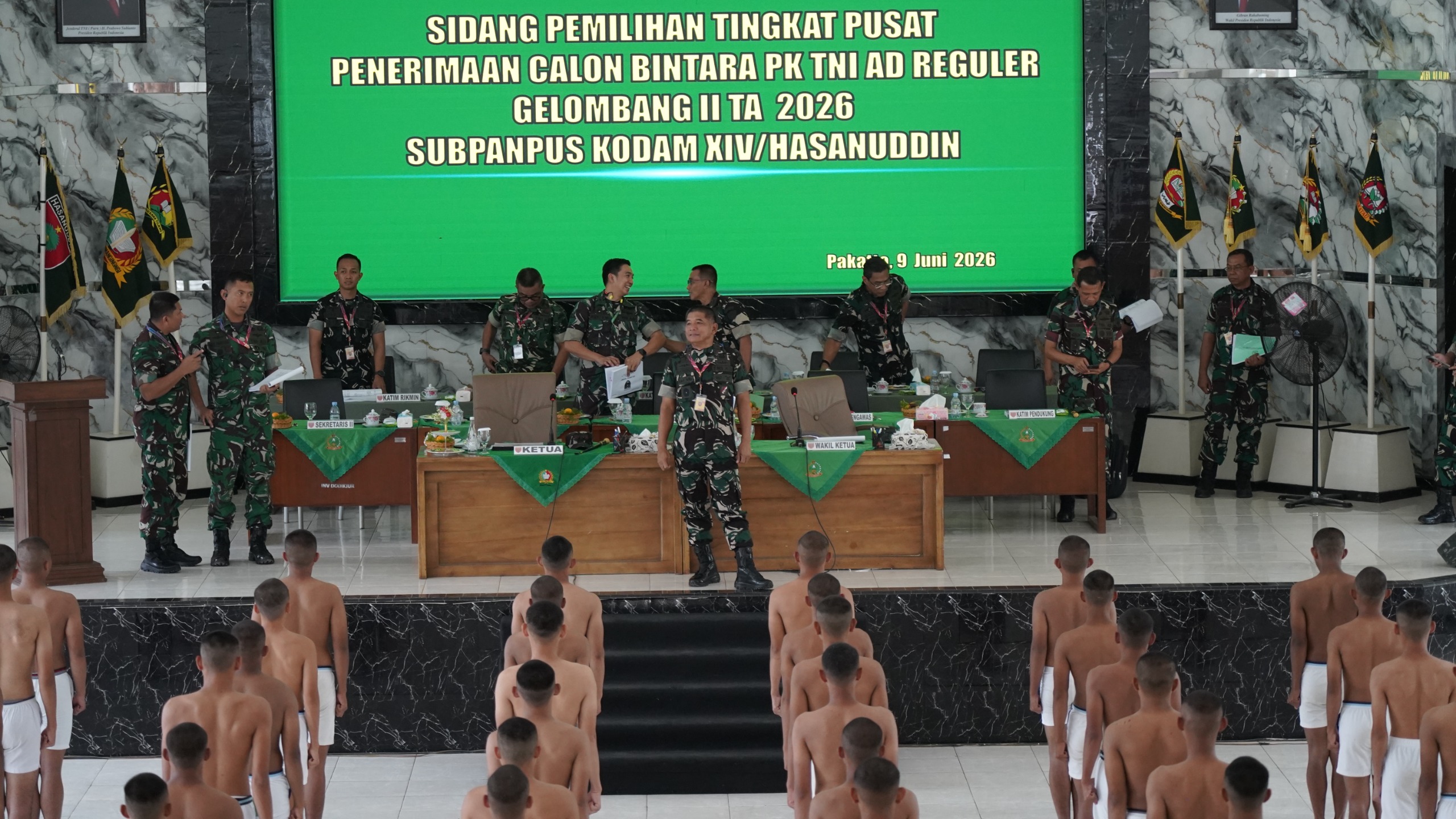 Lahirkan Prajurit Unggul, Pangdam XIV/Hsn Pimpin Sidang Pemilihan Tingkat Pusat Bintara PK TNI AD Gelombang II
