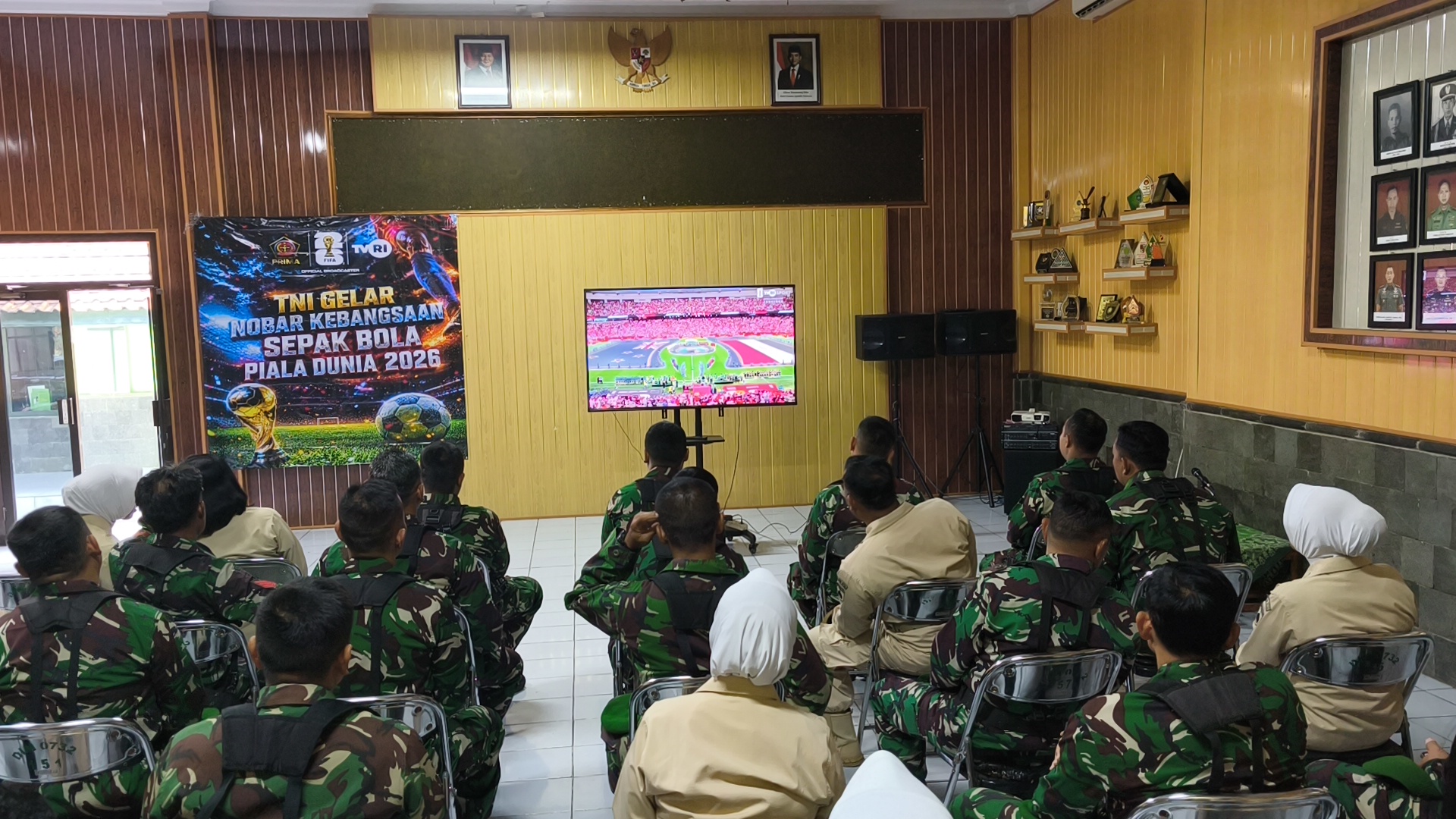 Kodim Sleman Gelar Nobar Piala Dunia Sepak Bola Gembira Tahun 2026