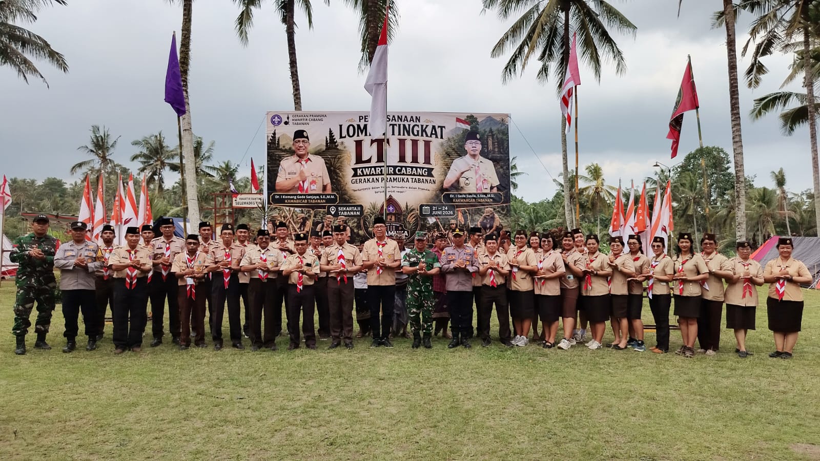 225 Pramuka Penggalang Ramaikan LT-III Tabanan, Danramil Tekankan Disiplin dan Kepemimpinan