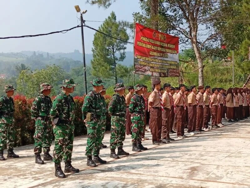 Danramil 2208/Nyalindung Hadiri Pembukaan Persami Korp Kadet Republik Indonesia Gelombang IV Tahun 2026