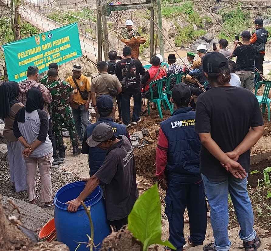 Jembatan Garuda Tahap V Dimulai: Dandim 0607 Letakkan Batu Pertama, Warga Cibadak Sukabumi Akhirnya Bisa Bernapas Lega