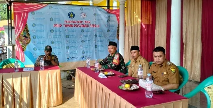 Babinsa Koramil 2210/Pabuaran Hadiri Pelepasan Anak Paud Bersama Muspika Kecamatan Pabuaran