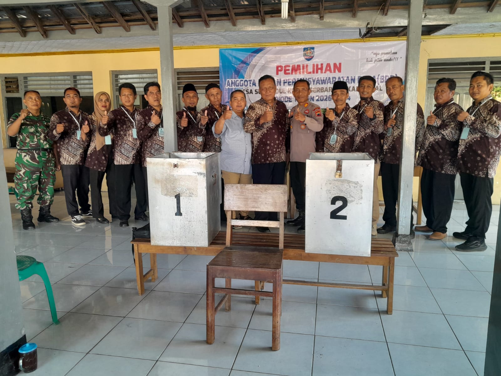 Babinsa Koramil 18/Pagerbarang Hadiri Pemilihan Anggota BPD Desa Surokidul
