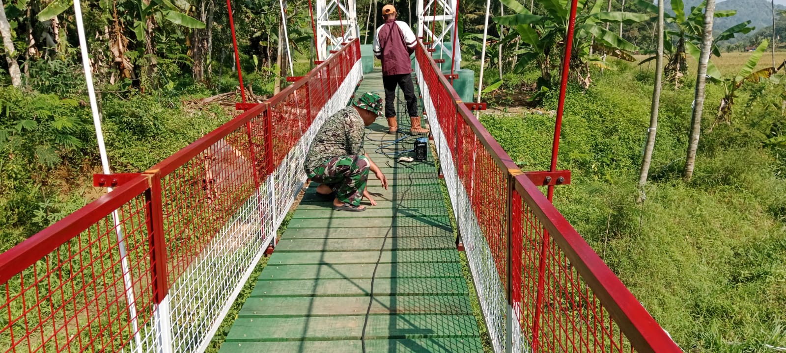 Kokoh Membentang, Jembatan Gantung Garuda Domiyang Pekalongan Siap Hubungkan Aktivitas Warga