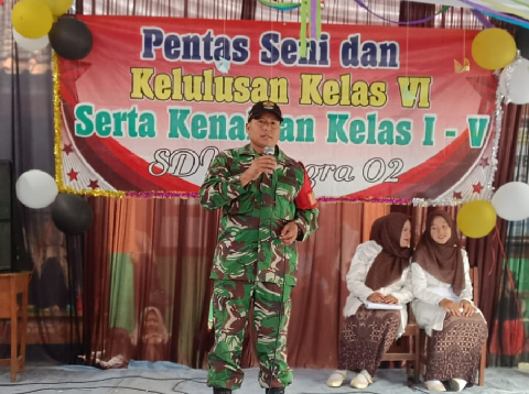 Babinsa Mekar Pawitan Hadiri Kegiatan Kelulusan dan Kenaikan Kelas SDN Cijagra 2