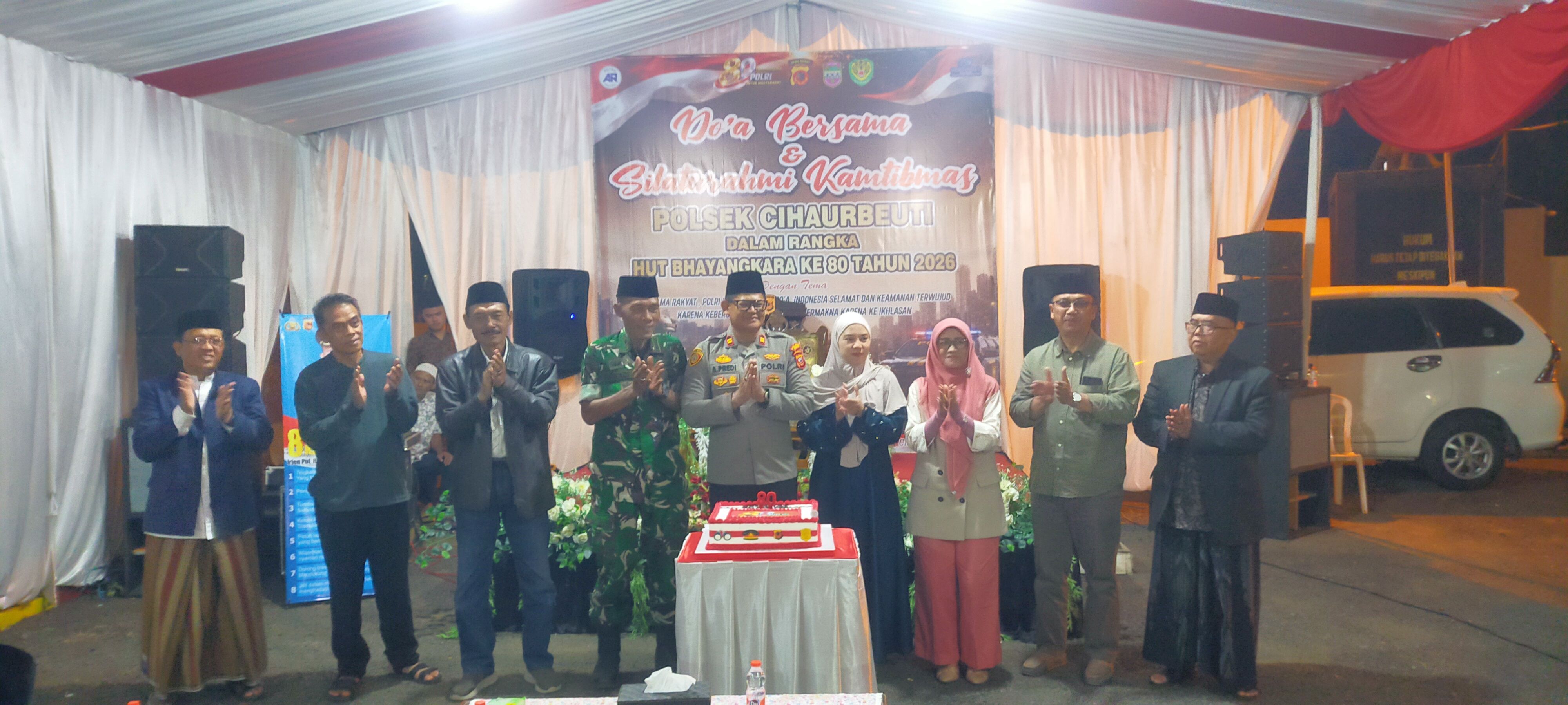 Danramil 1305/ Cihaubeuti, Forkopimcam, dan Masyarakat Doa Bersama HUT Bhayangkara ke 80