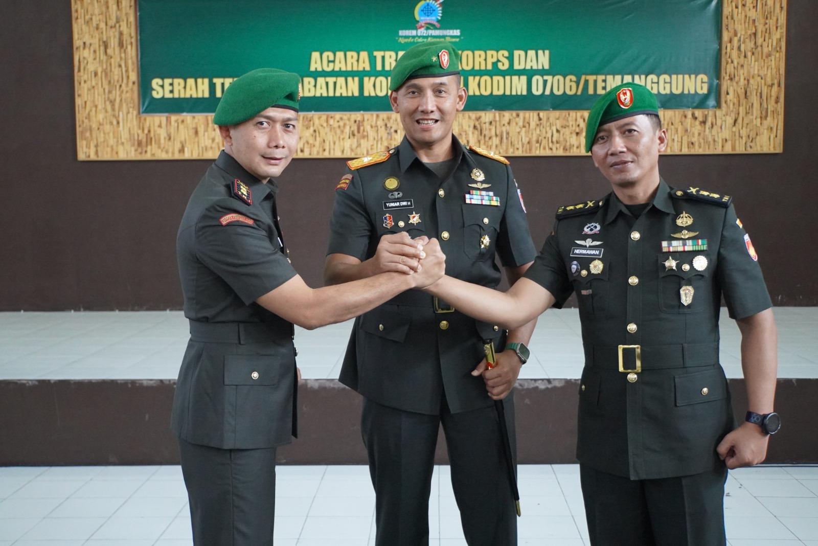Tongkat Komando Kodim 0706/Temanggung Beralih, Danrem 072/Pamungkas Pimpin Sertijab