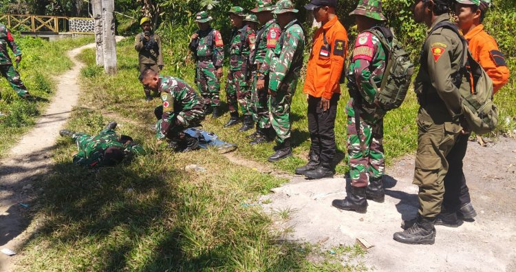 Serka Mansur Bekali Peserta Latihan Gulbencal Kodim 0622/Kabupaten Sukabumi dengan Materi P3K