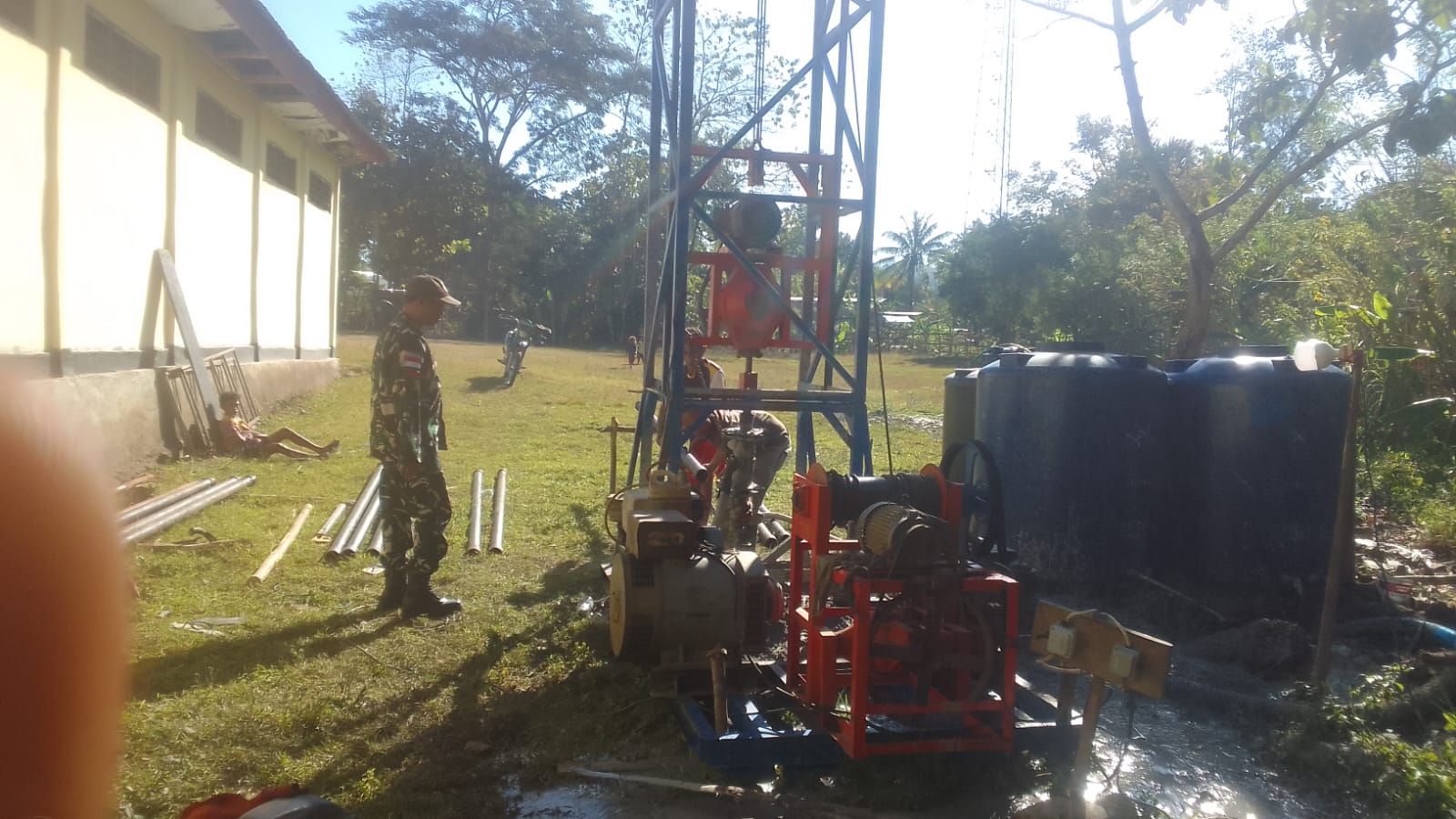 Kodim 1618/TTU Percepat Program Air Bersih, Sumur Bor di Fafinesu Masuki Tahap Krusial