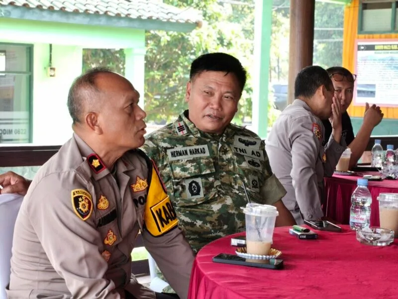 Dandim 0622/Kabupaten Sukabumi Sambut Kunjungan Silaturahmi Kapolres Sukabumi Beserta PJU Polres Sukabumi