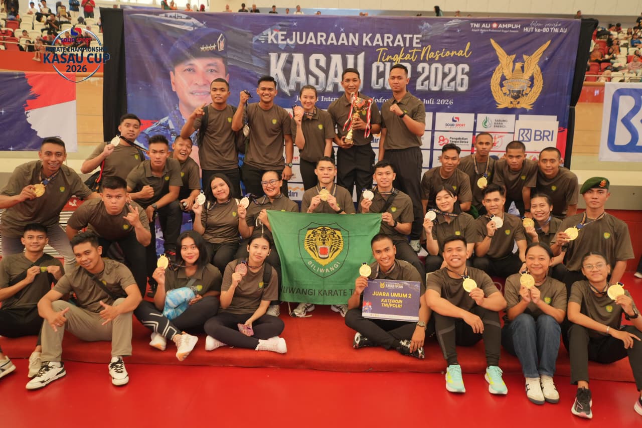 Tim Karate Kodam III/Siliwangi Raih Juara Umum II Kejurnas Karate Piala KASAU Cup 2026