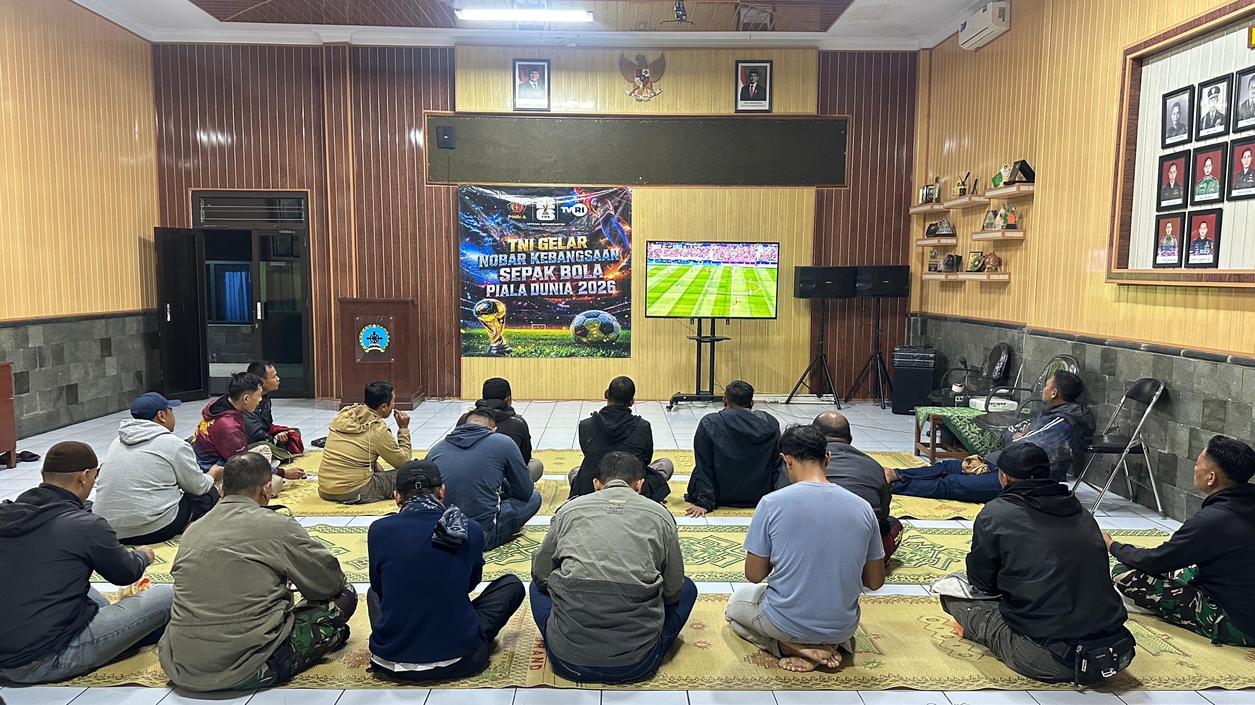 11 Titik Nobar Piala Dunia Kodim Sleman Berlangsung Meriah