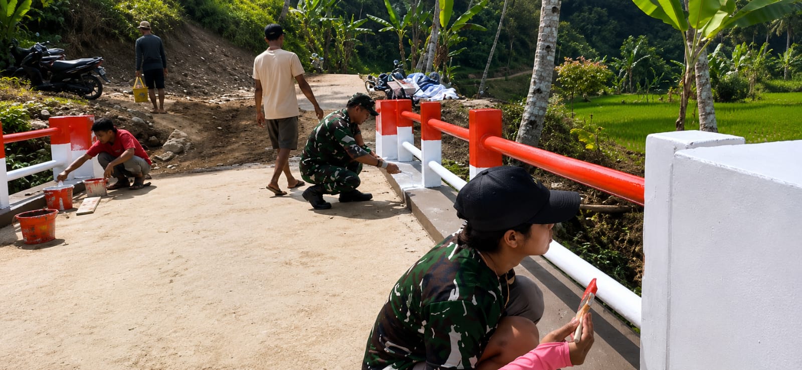 Kodim 0605/Subang Bersama Warga Bangun Jembatan Armco, Tingkatkan Akses dan Perekonomian Masyarakat