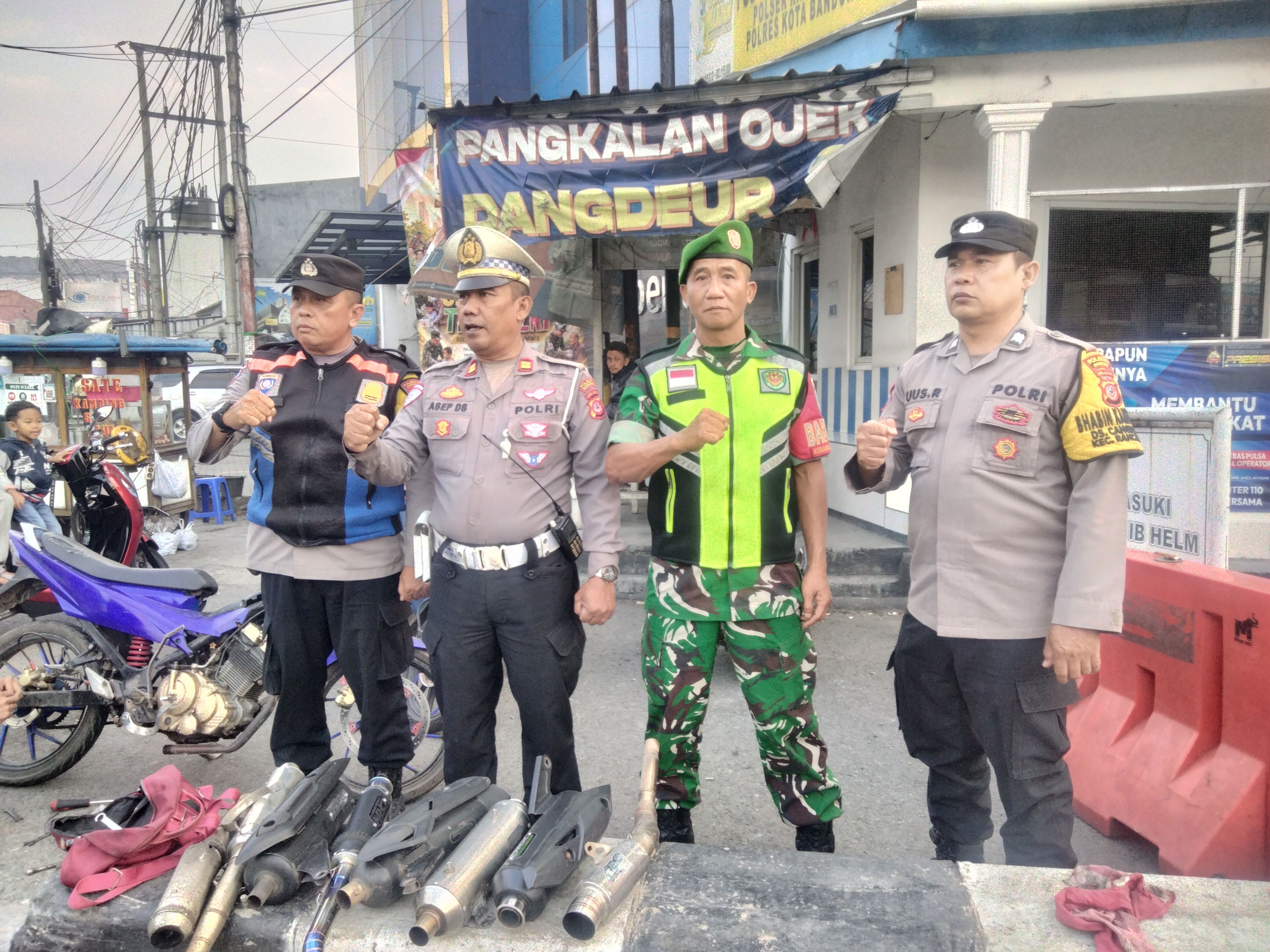 Operasi Gabungan Forkopimcam Rancaekek Tertibkan Knalpot Brong, Delapan Kendaraan Ditindak