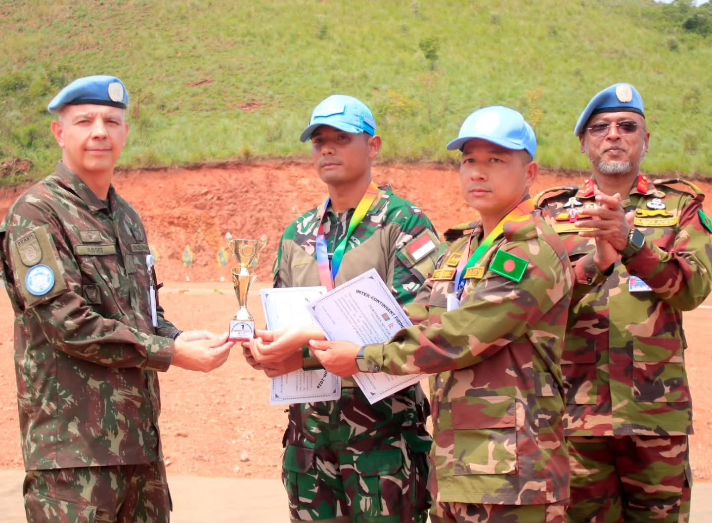 Satgas INDORDB XXXIX-G MONUSCO Borong Gelar Juara Lomba Tembak Internasional di Kongo