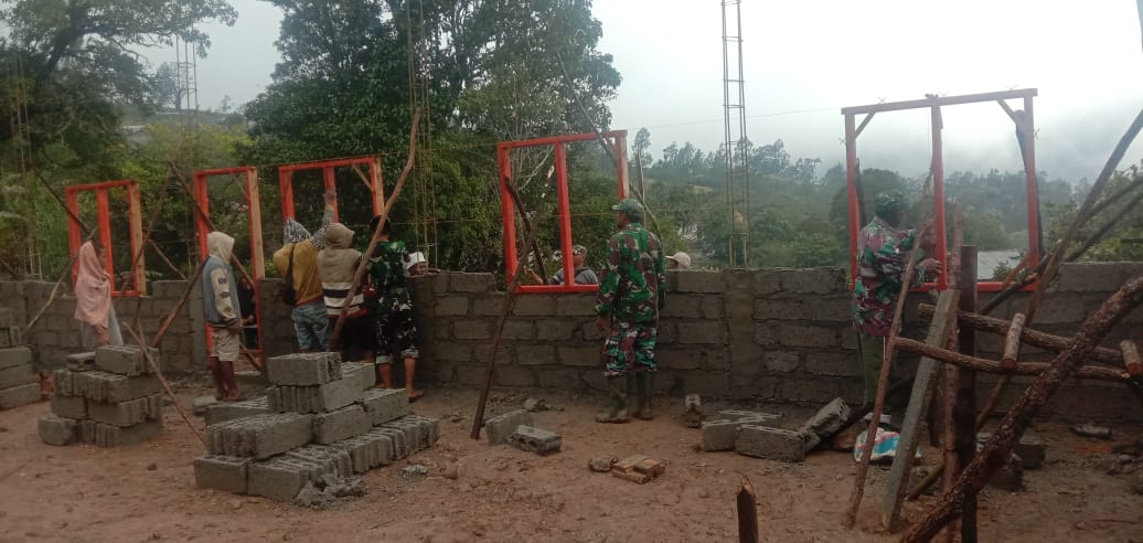 Program Bakti TNI AD untuk Rakyat, Progres Pembangunan Kapela Santo Paulus di Perbatasan Terus Dipercepat