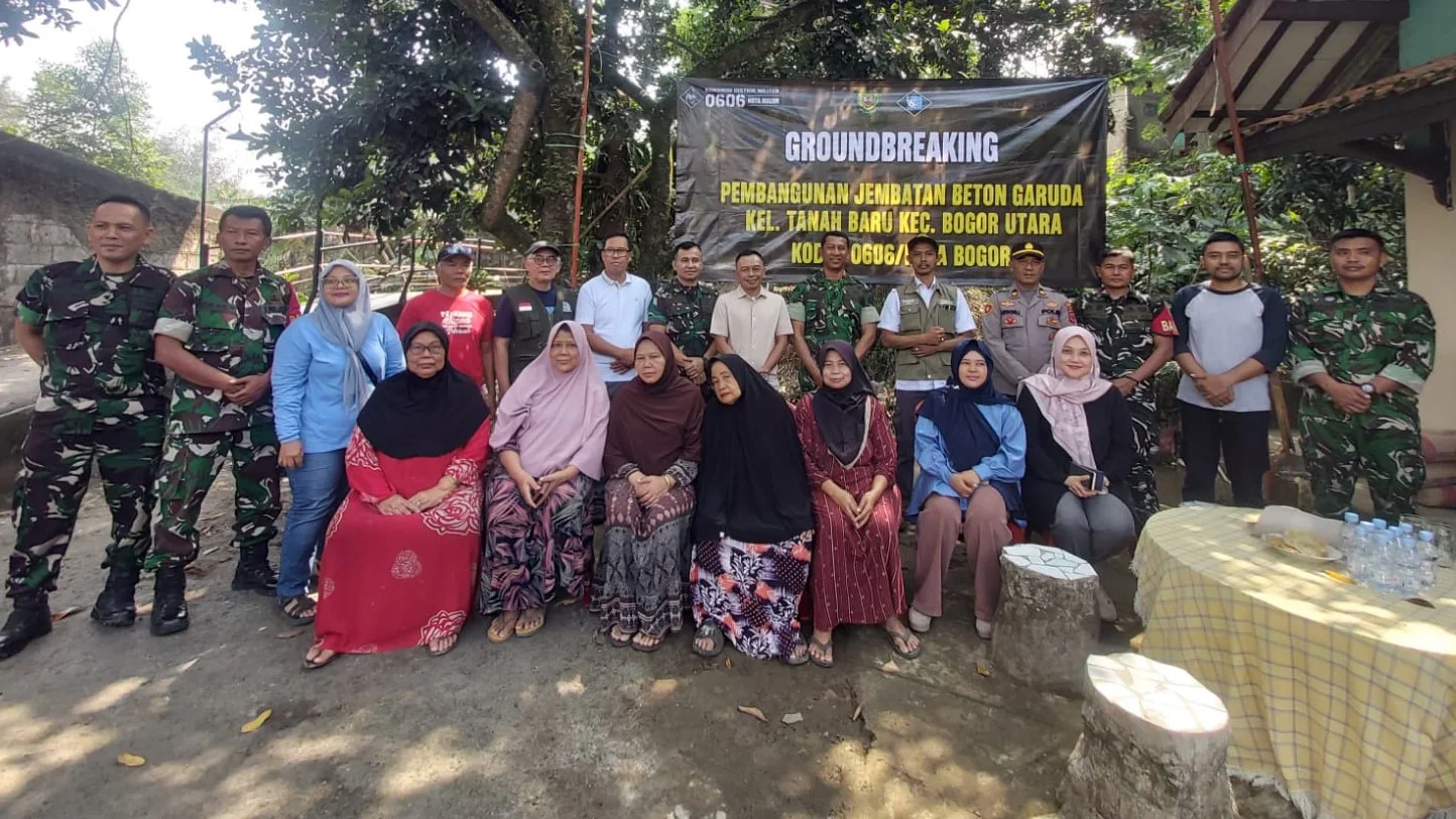 Ground Breaking Jembatan Beton Garuda Resmi Dimulai, Babinsa Koramil 06-05/Bogor Utara Dukung Peningkatan Akses Masyarakat
