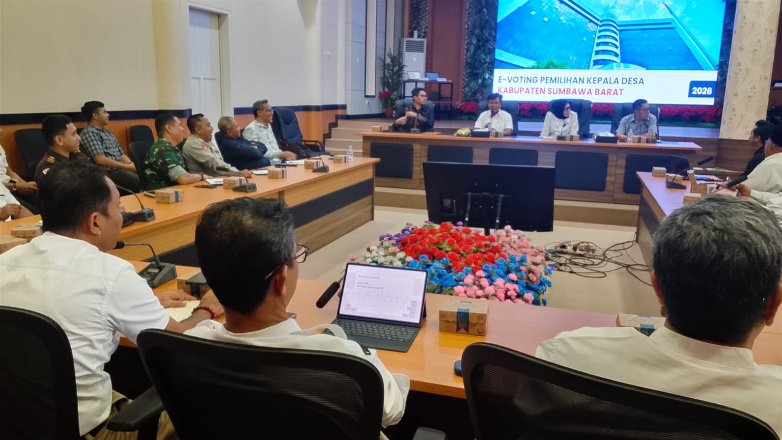 Kasdim 1628/Sumbawa Barat Hadiri Sosialisasi E-Voting Pilkades Serentak Tahun 2026