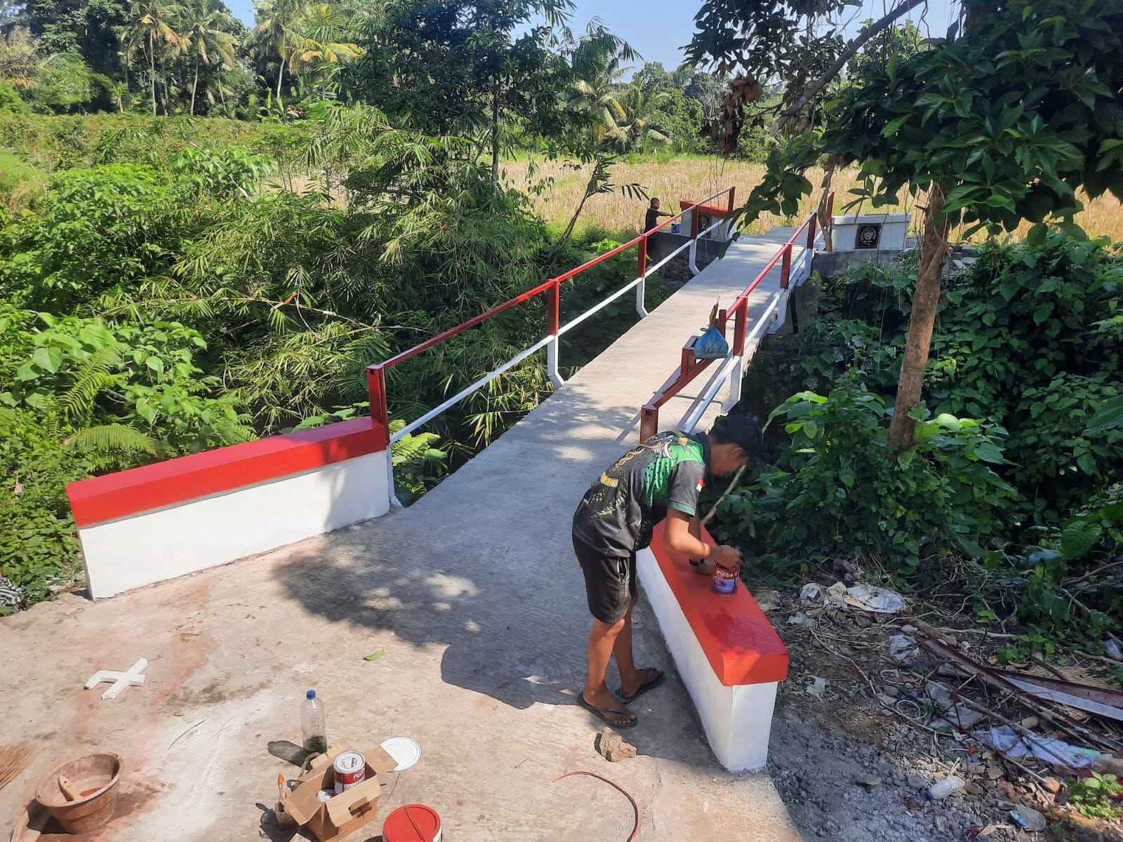Mantap!! Kodim Klungkung  Tuntaskan Pembangunan Jembatan Garuda di Desa Manduang