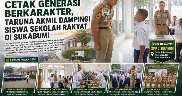 Taruna Akmil Dampingi Siswa Sekolah Rakyat di Sukabumi, Cetak Generasi Disiplin Menuju Indonesia Emas 2045