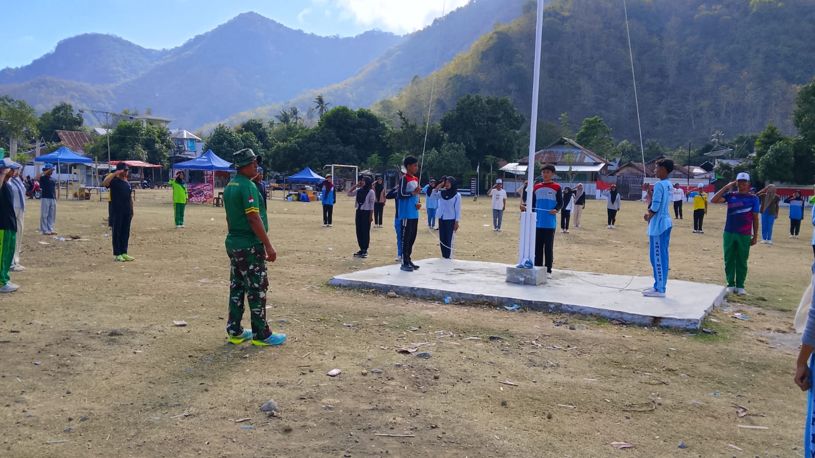 TNI-Polri Bersinergi Matangkan Kesiapan Paskibra Kecamatan Monta dan Parado