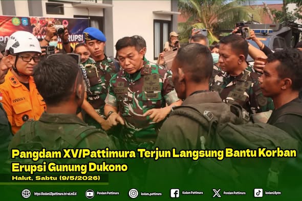 Pangdam XV/Pattimura Terjun Langsung Bantu Korban Erupsi Gunung Dukono