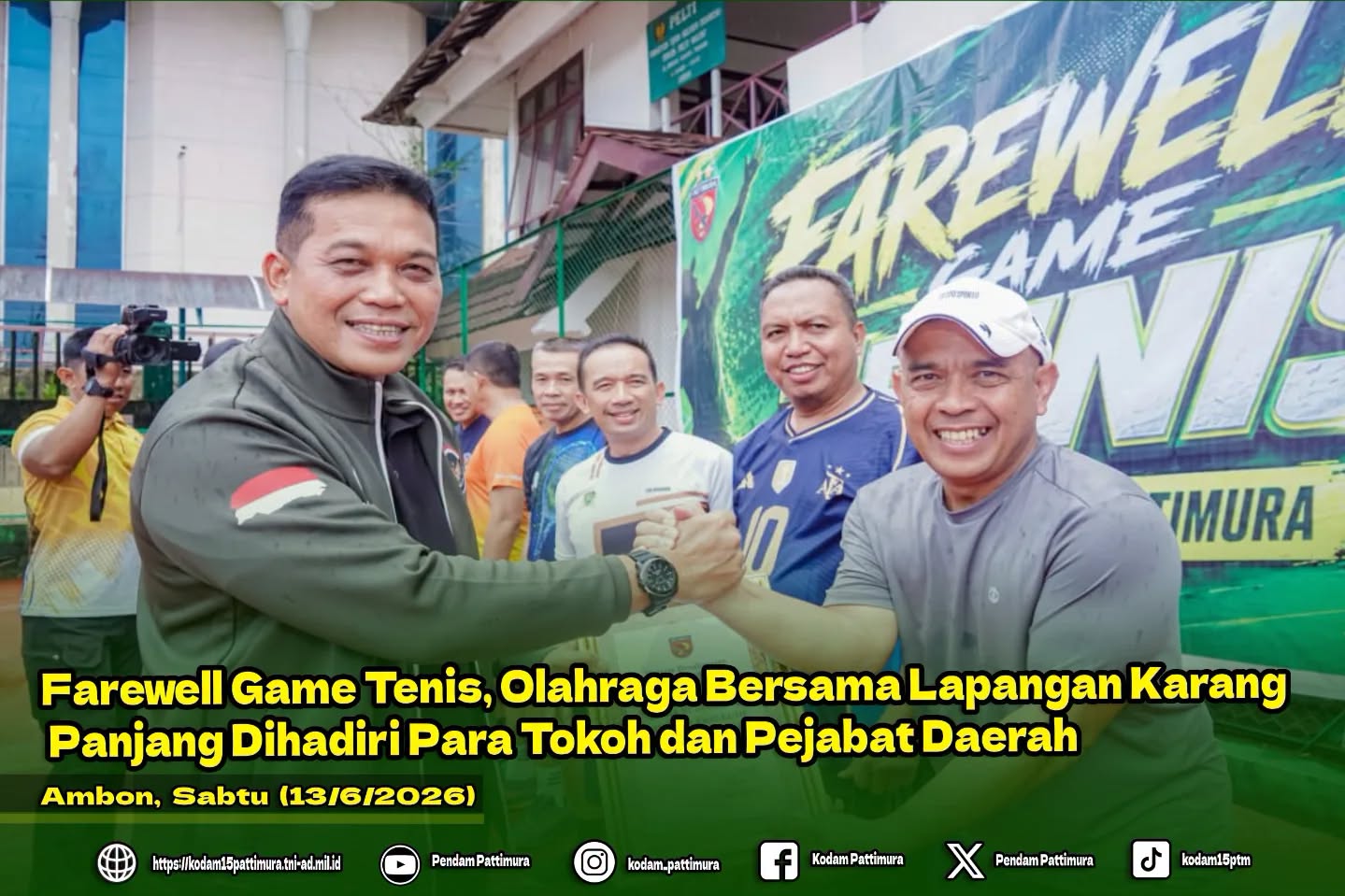 Farewell Game Tenis, Olahraga Bersama Lapangan Karang Panjang Dihadiri Para Tokoh dan Pejabat Daerah