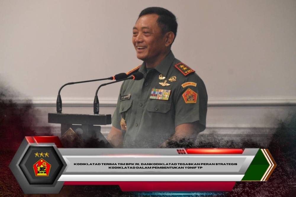 Kodiklatad Terima Tim BPK RI, Dankodiklatad Tegaskan Peran Strategis Kodiklatad Dalam Pembentukan Yonif TP