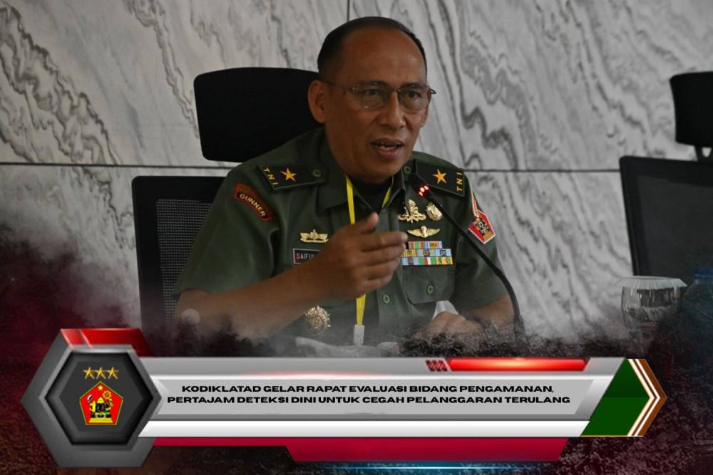 Kodiklatad Gelar Rapat Evaluasi Bidang Pengamanan, Pertajam Deteksi Dini untuk Cegah Pelanggaran Terulang