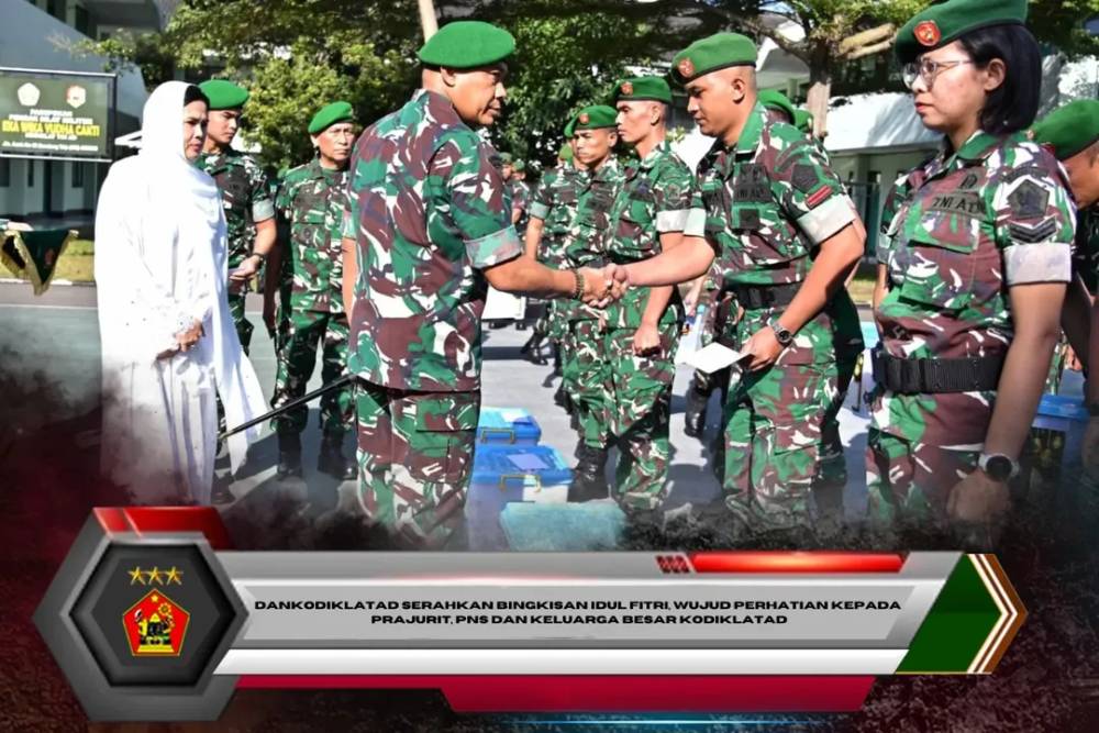 Dankodiklatad Serahkan Bingkisan Idul Fitri, Wujud Perhatian kepada Prajurit, PNS dan Keluarga Besar Kodiklatad
