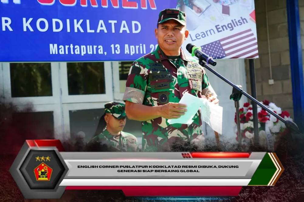 English Corner Puslatpur Kodiklatad Resmi Dibuka, Dukung Generasi Siap Bersaing Global
