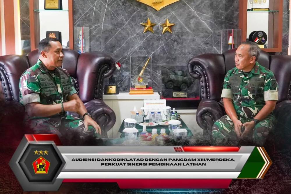 Audiensi Dankodiklatad dengan Pangdam XIII/Merdeka, Perkuat Sinergi Pembinaan Latihan