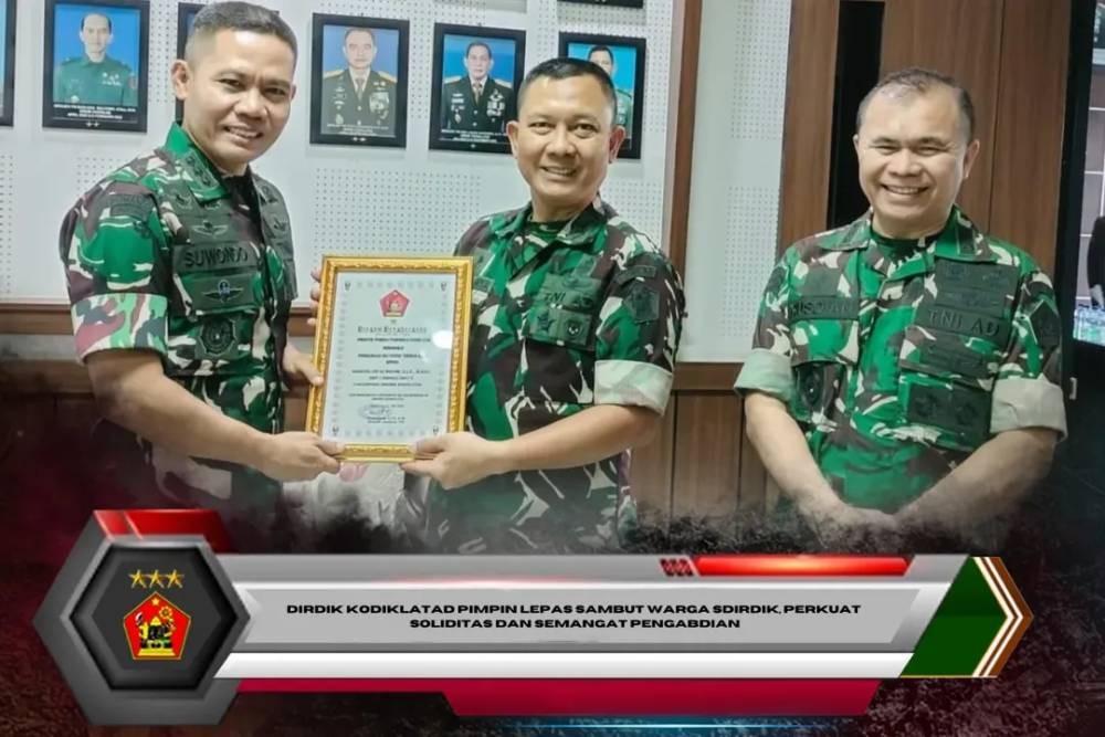 Dirdik Kodiklatad Pimpin Lepas Sambut Warga Sdirdik, Perkuat Soliditas dan Semangat Pengabdian