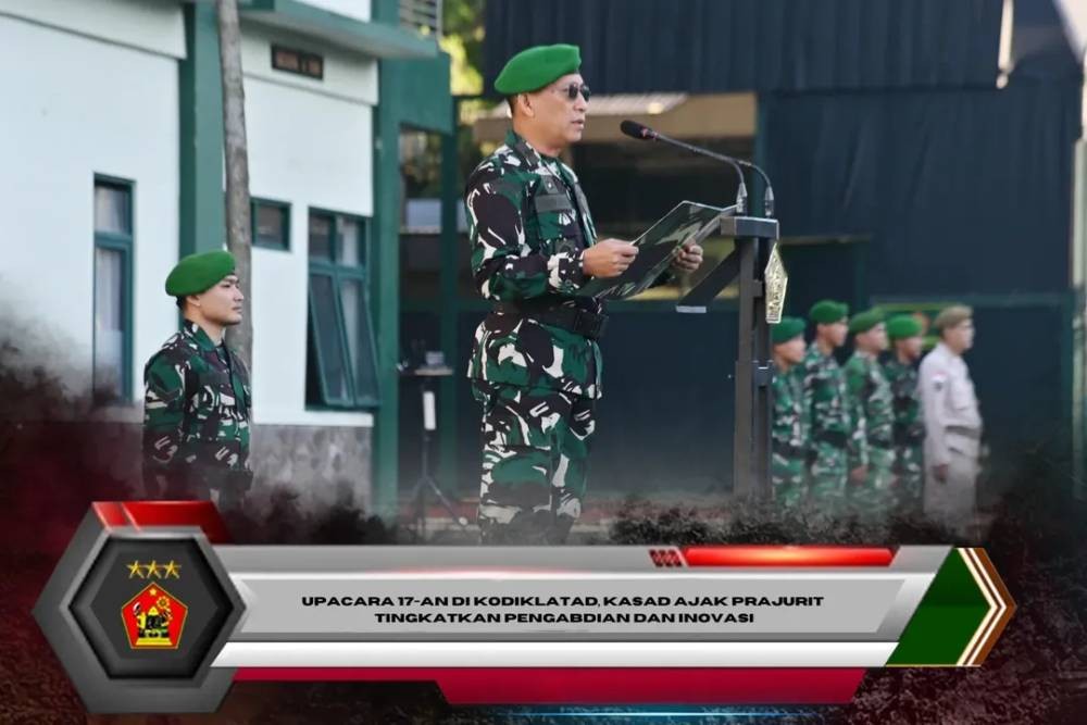 Upacara 17-an di Kodiklatad, Kasad Ajak Prajurit Tingkatkan Pengabdian dan Inovasi