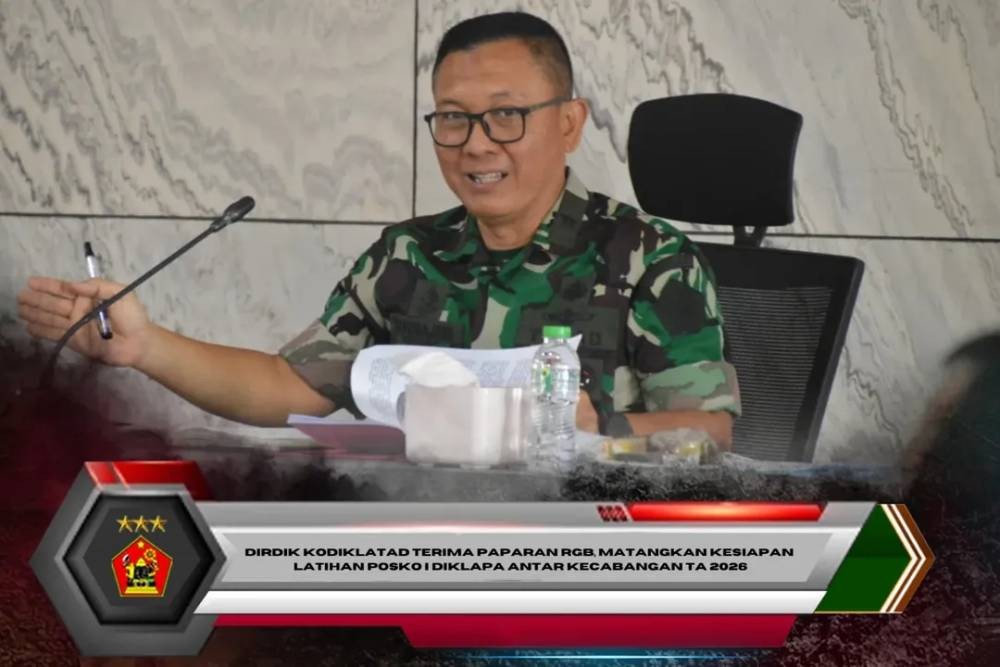 Dirdik Kodiklatad Terima Paparan RGB, Matangkan Kesiapan Latihan Posko I Diklapa Antar Kecabangan TA 2026